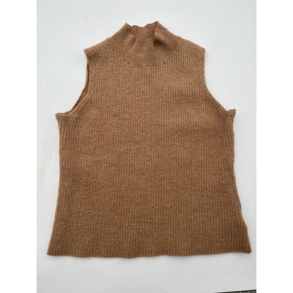 Halston hundred percent extra fine merino wool Sz XS - S Camel Brown Mocha Latte - Picture 2 of 9